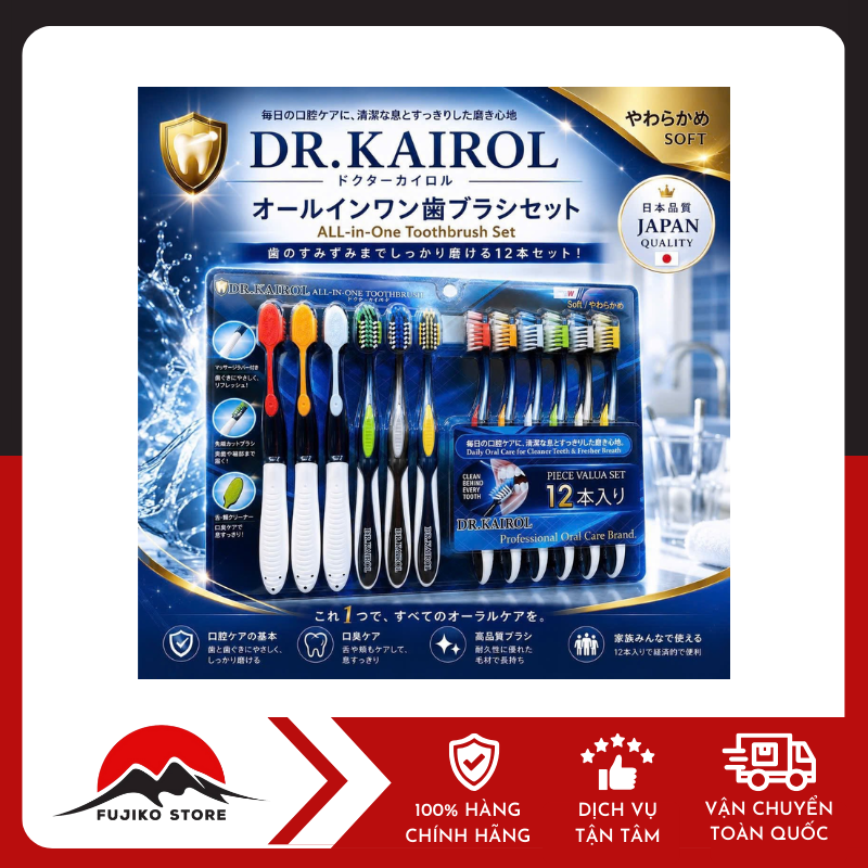 Set 12 Bàn Chải Đánh Răng Lông Siêu Mềm DR.KAIROL