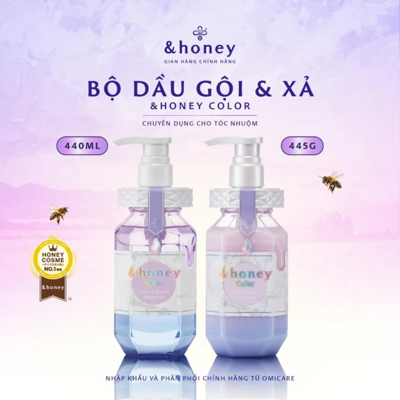 Dầu gội xả dưỡng ẩm và phục hồi cho tóc nhuộm HONEY