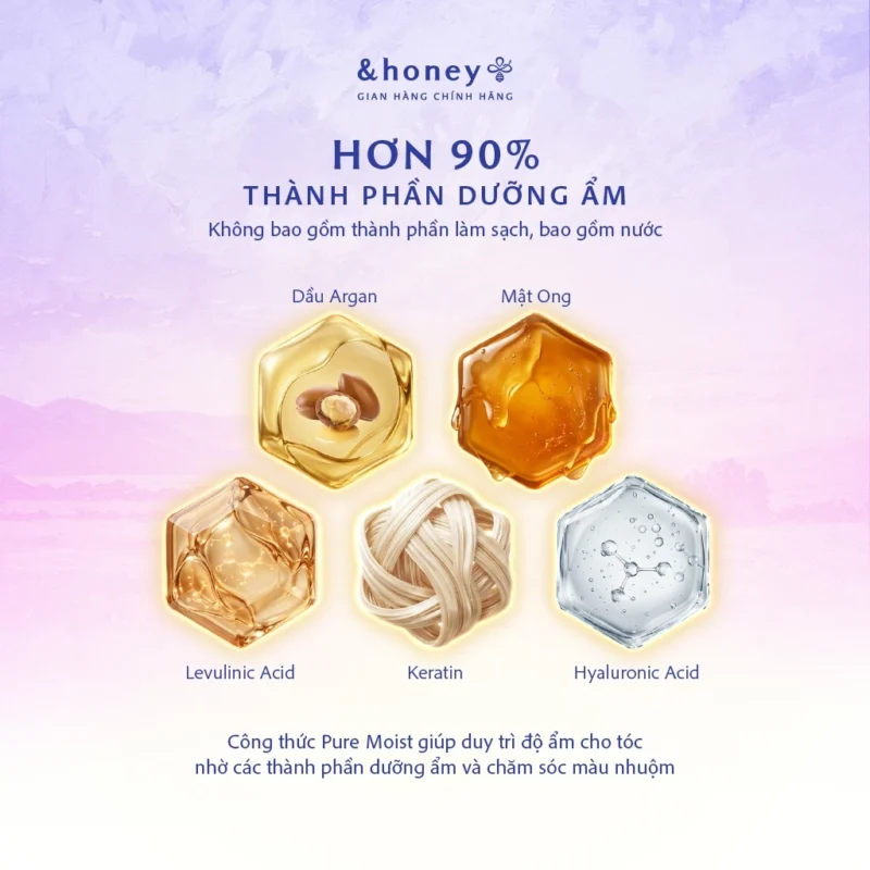 Dầu gội xả dưỡng ẩm và phục hồi cho tóc nhuộm HONEY