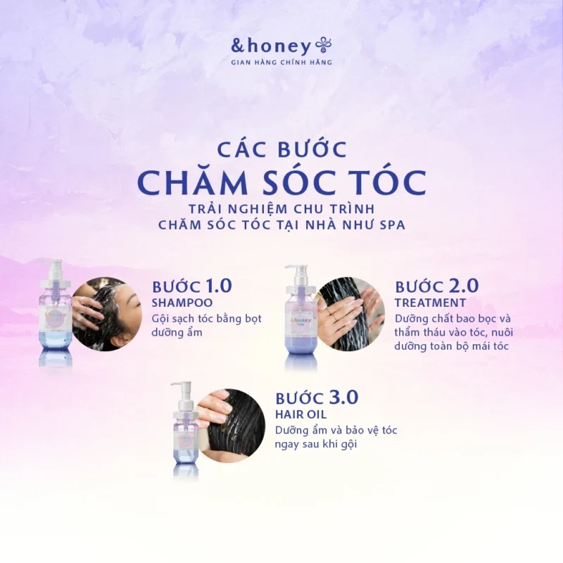 Dầu gội xả dưỡng ẩm và phục hồi cho tóc nhuộm HONEY