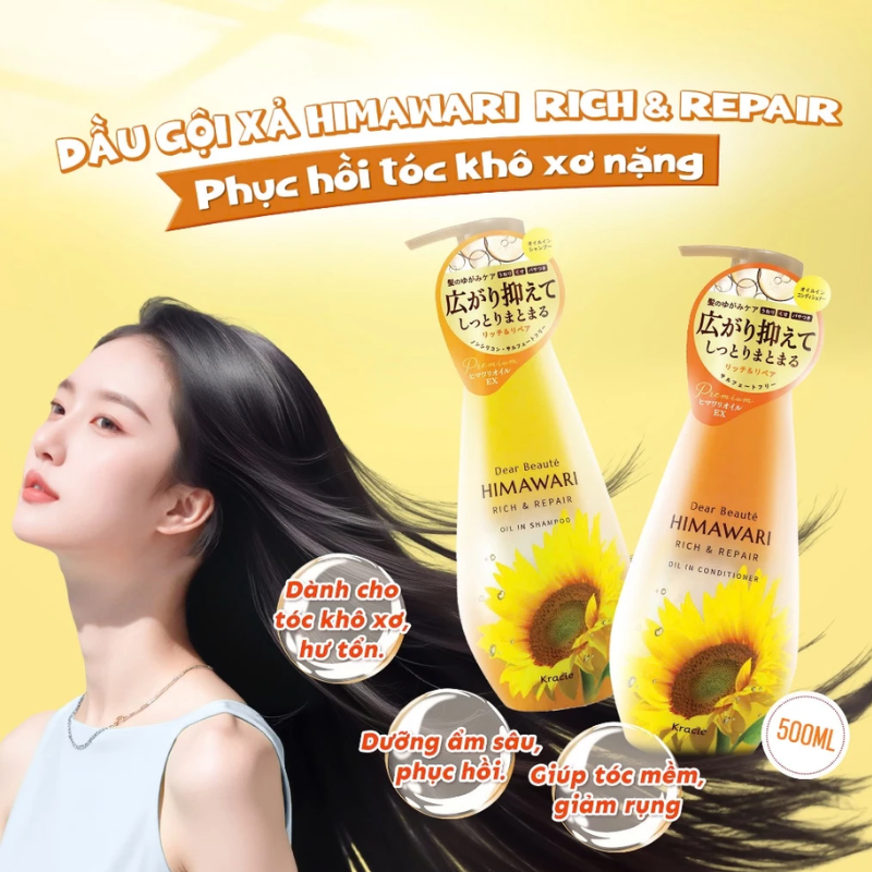 Dầu Gội Xả Phục Hồi Hư Tổn Và Khô Xơ KRACIE