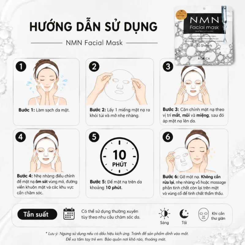 Mặt Nạ Dưỡng Da NMN Facial 30 Miếng BIORICA