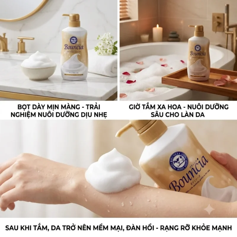 Sữa Tắm Sữa Bò Cow Dưỡng Ẩm 460ml BOUNCIA