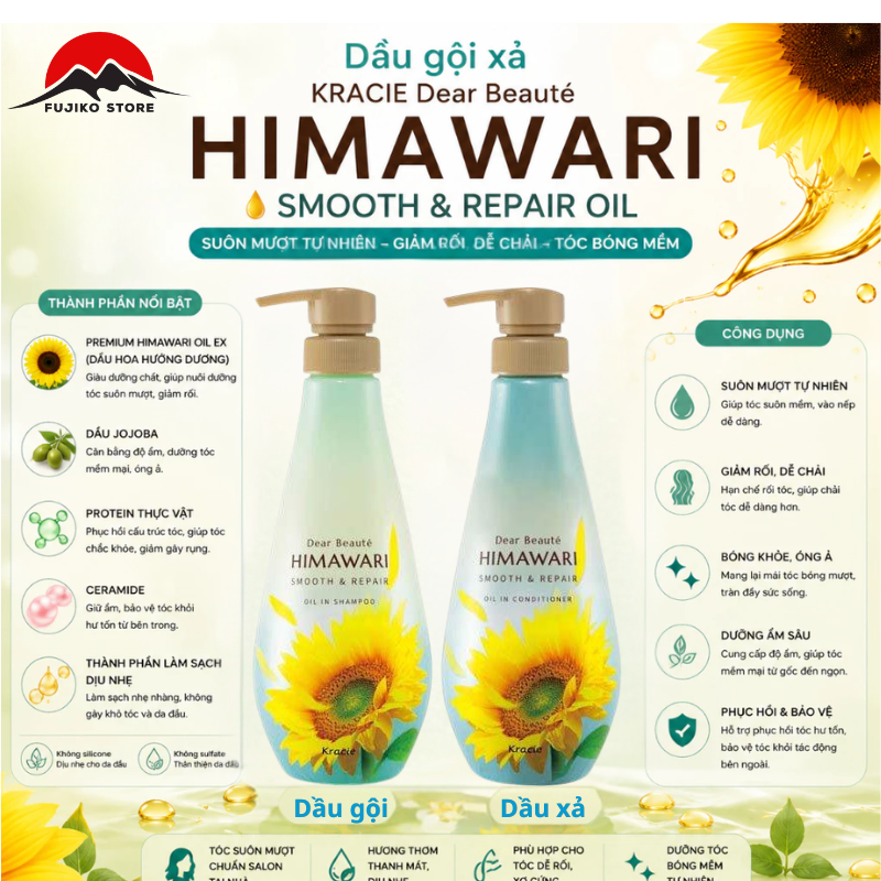 Dầu gội xả phục hồi và làm tóc mềm mượt KRACIE
